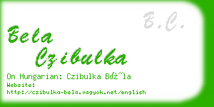 bela czibulka business card